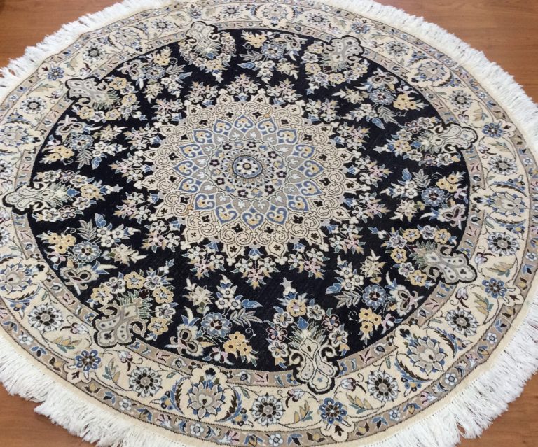 Naieen 1.5 m. D. silk & wool very fine round rug - Image 17