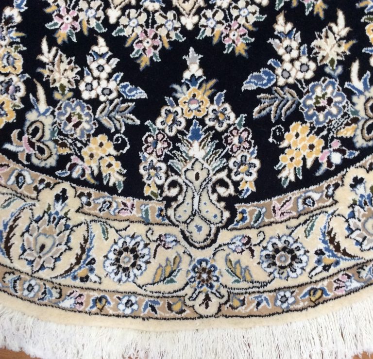 Naieen 1.5 m. D. silk & wool very fine round rug - Image 4