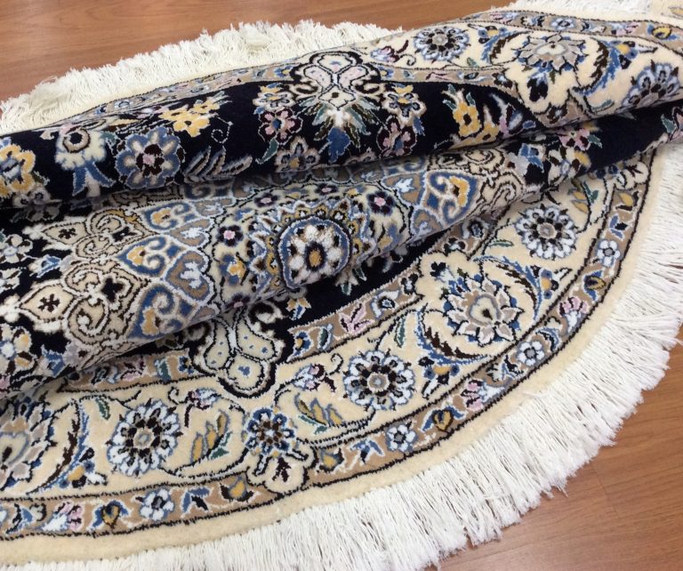 Naieen 1.5 m. D. silk & wool very fine round rug - Image 15