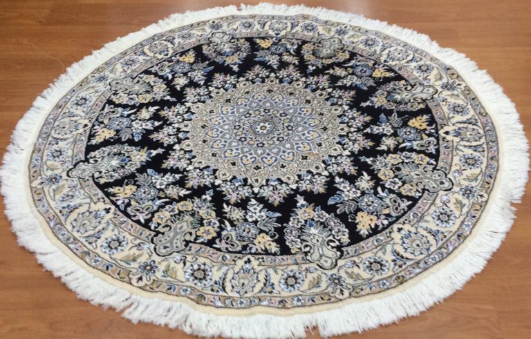 Naieen 1.5 m. D. silk & wool very fine round rug - Image 7