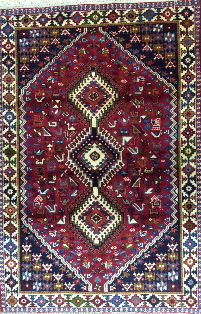 Yalameh Shiraz 153 cm. X 103 cm. Fine wool rug - Image 10