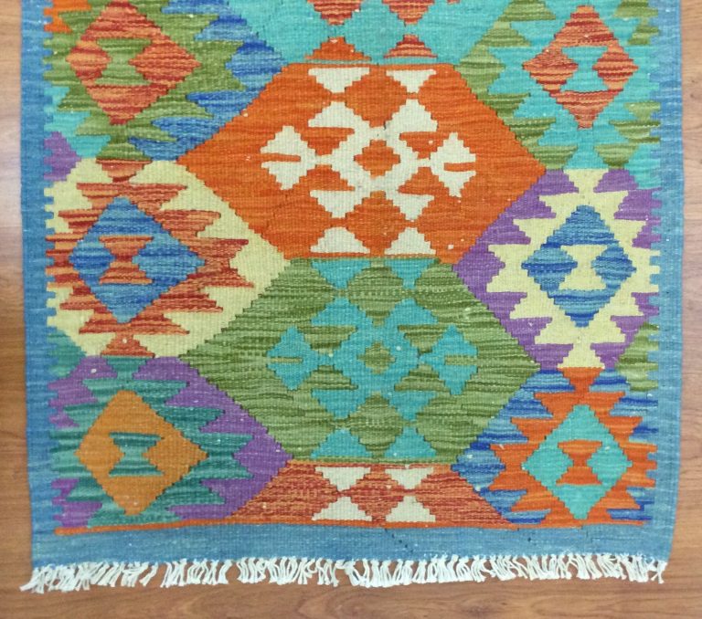 Bohemian Kilim  210 cm. X 80 cm. fine wool runner - Image 5