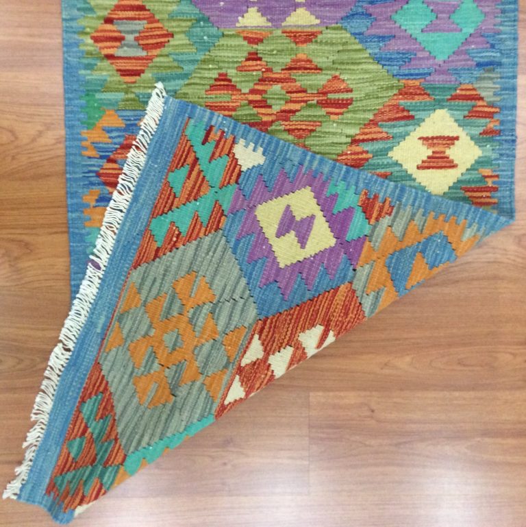 Bohemian Kilim  210 cm. X 80 cm. fine wool runner - Image 2