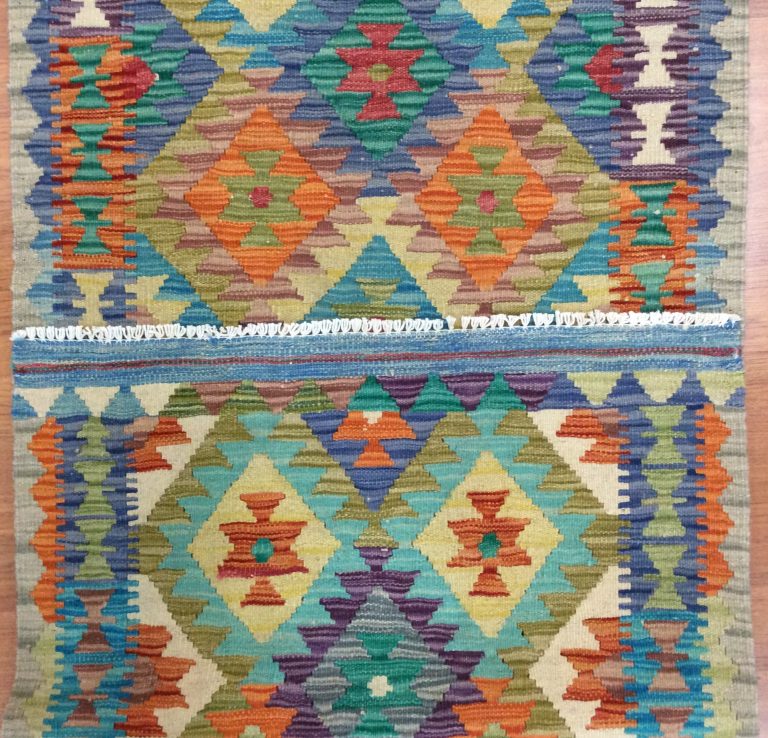 Bohemian Kilim 199 cm. X 75 cm. fine wool runner - Image 2