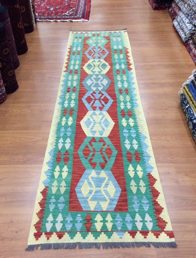 Bohemian Kilim 303 cm. X 83 cm. fine wool runner