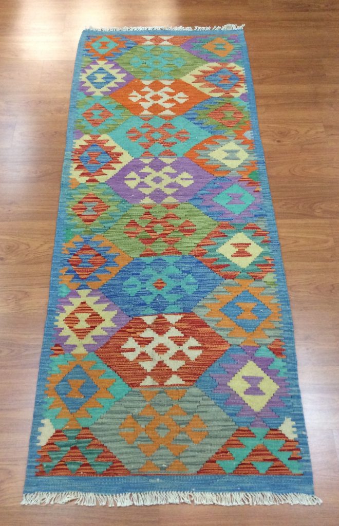 Bohemian Kilim  210 cm. X 80 cm. fine wool runner