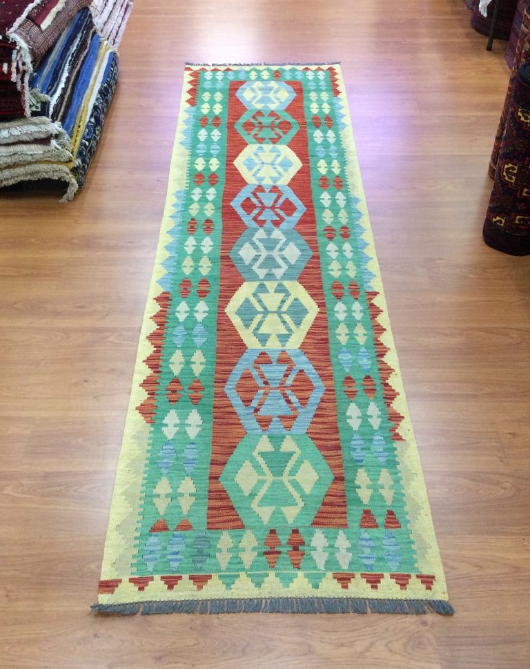 Bohemian Kilim 303 cm. X 83 cm. fine wool runner - Image 6