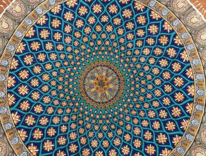 Persian Isfahan hand printed 1.5 m D round tablecloth dome pattern - Image 2