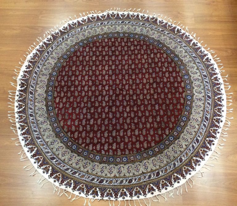 Persian Isfahan hand block  printed 1.5 m D round red tablecloth