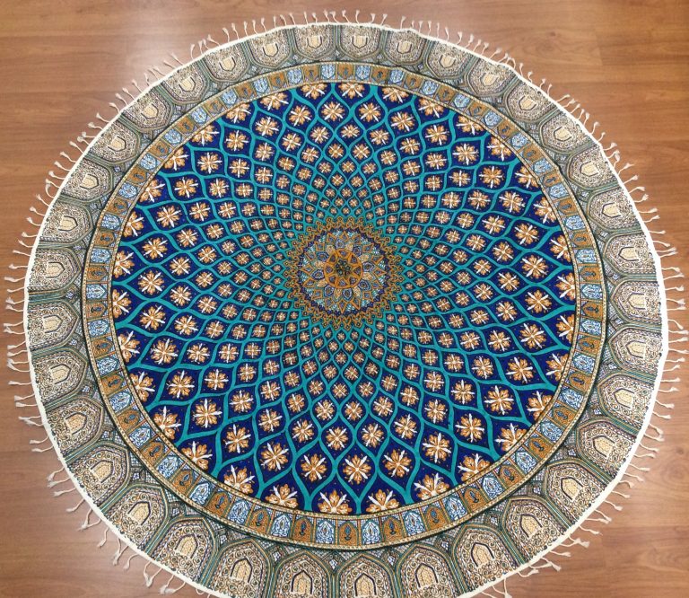 Persian Isfahan hand printed 1.5 m D round tablecloth dome pattern