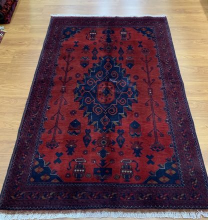 Tribal 197 cm. X 128 cm. very fine wool rug - Image 9