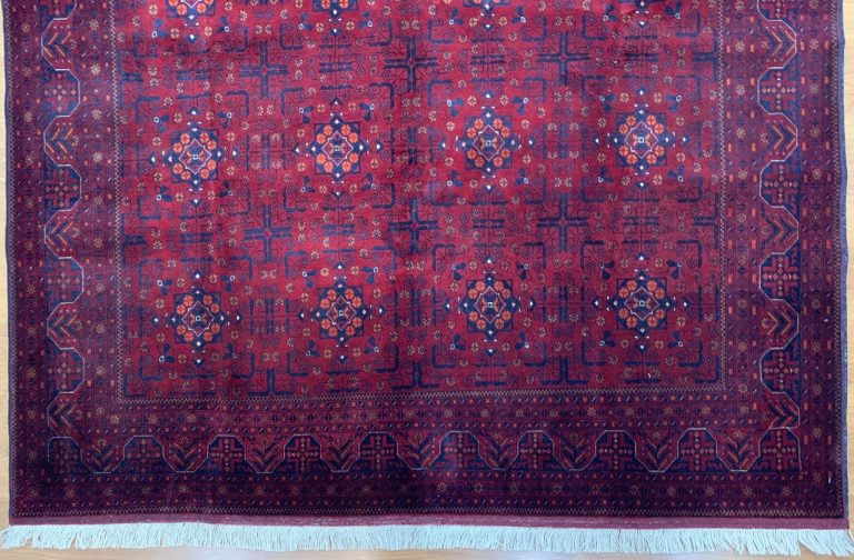 Super fine tribal 230 cm. X 177cm. red wool rug - Image 7