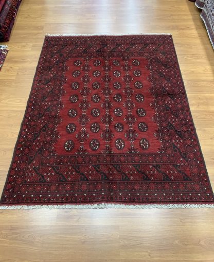 Turkmen Bokhara 190 cm. X 148 cm. medium size wool red rug