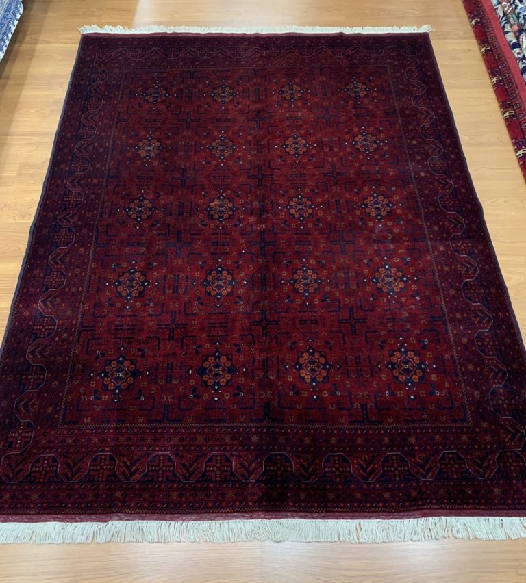 Super fine tribal 230 cm. X 177cm. red wool rug - Image 8