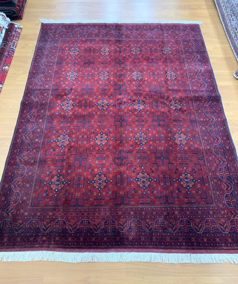 Super fine tribal 230 cm. X 177cm. red wool rug