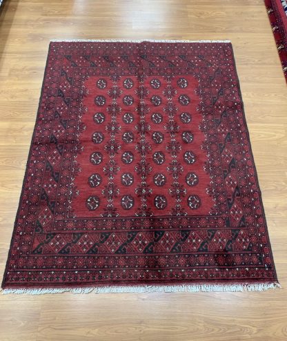 Turkmen Bokhara 190 cm. X 148 cm. medium size wool red rug - Image 2