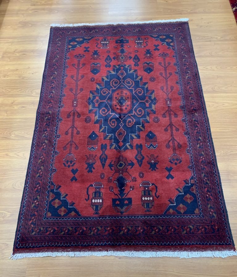 Tribal 197 cm. X 128 cm. very fine wool rug