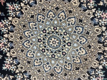 Naieen blue round 150 cm. D. silk & wool extra fine knotted - Image 3