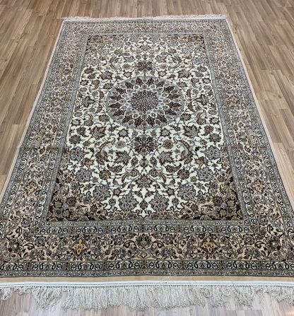 Unique Premium Quality Persian Isfahan super extra fine 324 cm. X 205 cm. silk and wool rug