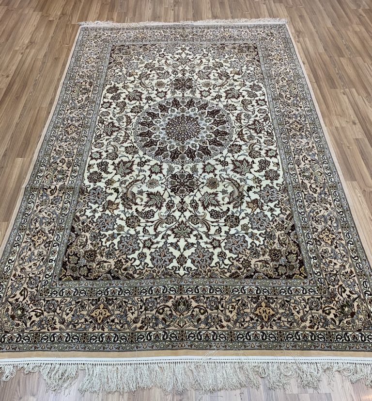 Unique Premium Quality Persian Isfahan super extra fine 324 cm. X 205 cm. silk and wool rug