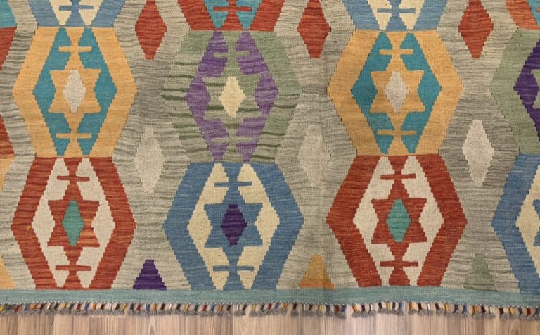 Boho Kilim 298 cm. X 202 cm. fine large Bohemian wool Kilim - Image 7