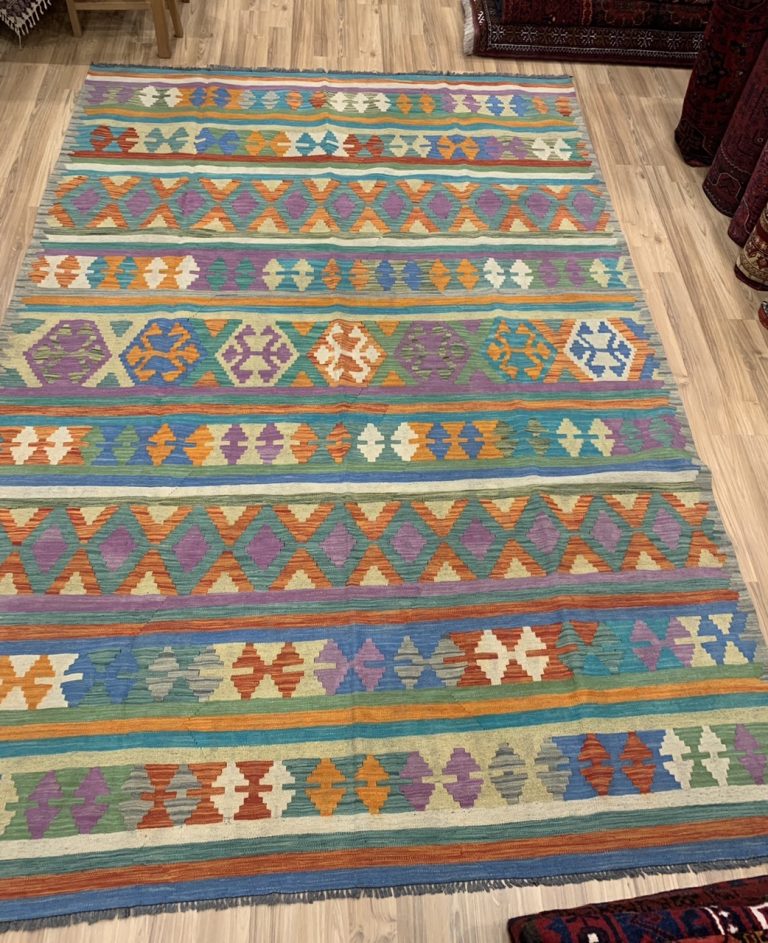 Boho Kilim 300 cm. X 202 cm. fine large Bohemian wool Kilim