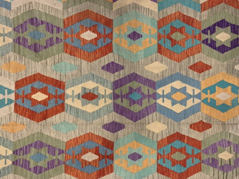 Boho Kilim 298 cm. X 202 cm. fine large Bohemian wool Kilim - Image 8