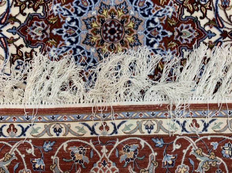 70% OFF - Persian Isfahan super extra fine 187 cm. X 130 cm. silk and wool rug signature - Image 6