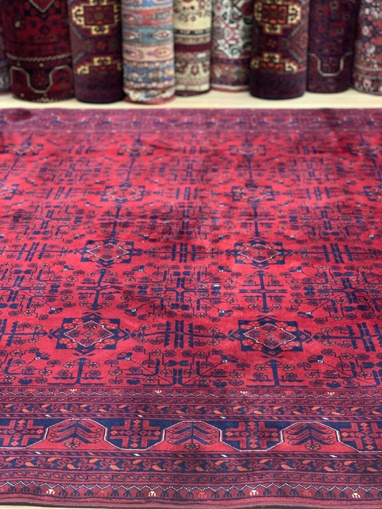 Super fine Tribal 305 cm. X 201 cm. wool red large rug - Image 4