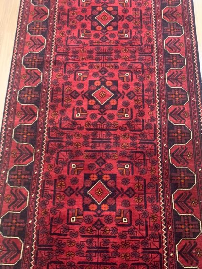 Extra Fine Tribal 684 cm. X 80cm. wool red runner - Image 4