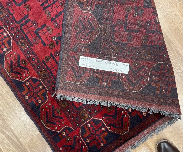 Baloochi Tribal 194 cm. X 122  cm. wool red  rug - Image 6