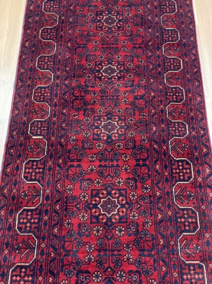 60% OFF SALE - Hand-knotted Extra Fine Tribal Baloochi 372 cm. X 78 cm . wool red runner - Image 5