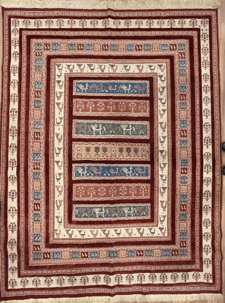 Super fine Sirjan 231 cm. X 177 cm. wool rug - Image 7