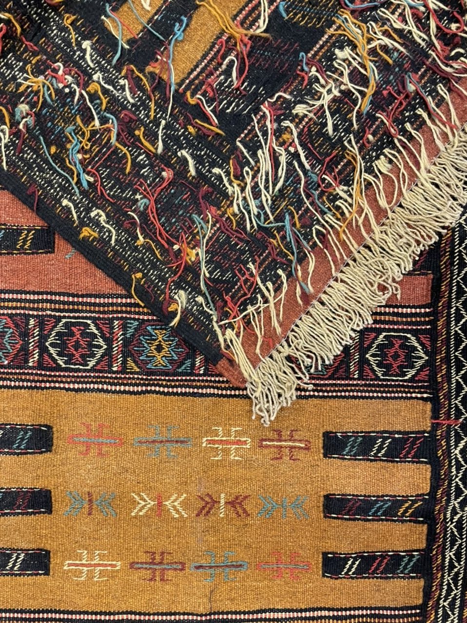 Persian Quchan 170 cm . X 100 cm. very fine wool embroidery kilim rug - Image 8