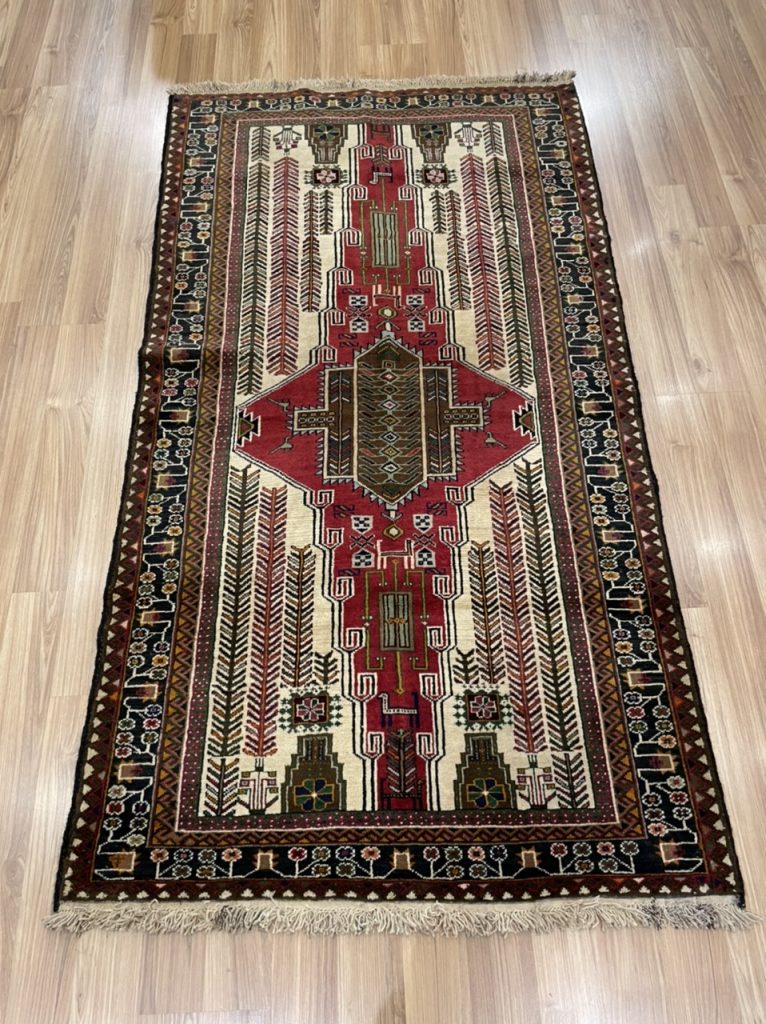 Unique Baloochi Tribal 195 cm. X 105 cm. wool rug