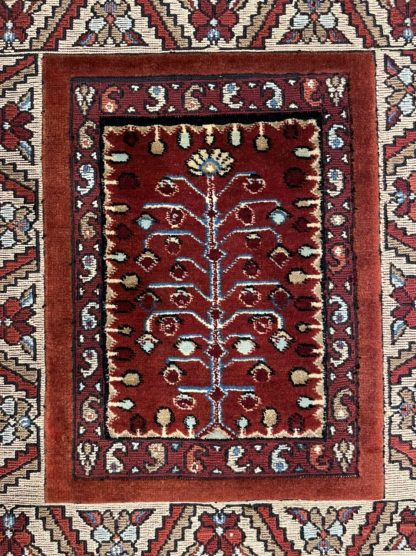 Super fine Sirjan 246 cm. X 82 cm. silk and wool runner - Image 3