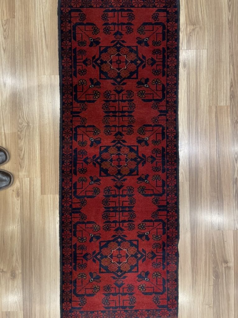 Tribal 147 cm. X 54 cm . wool small red runner - Image 3