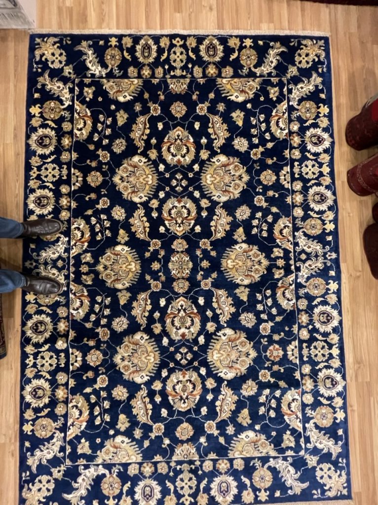 Super fine Chobi 300 cm. X 200 cm. blue wool rug - Image 10