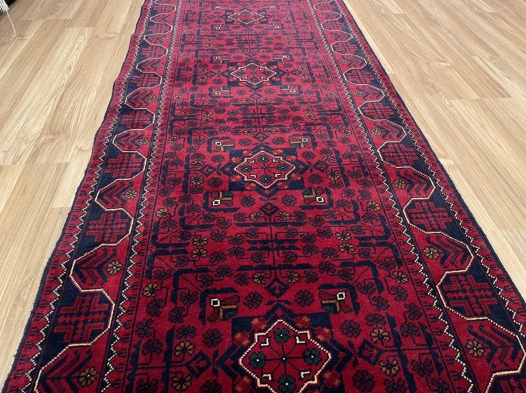 Super fine Tribal 295 cm. X 79 cm. wool red runner - Image 6