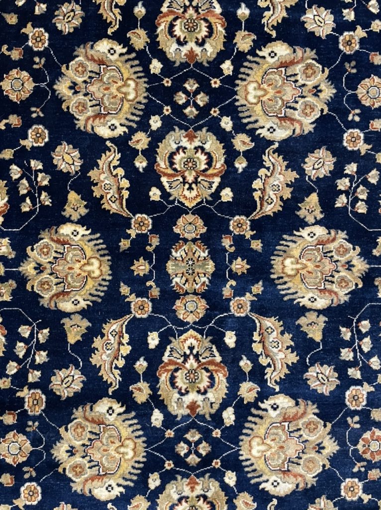 Super fine Chobi 300 cm. X 200 cm. blue wool rug - Image 7