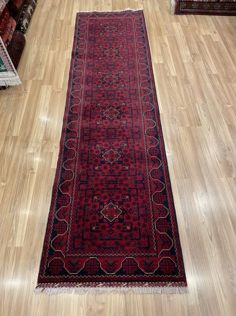 Super fine Tribal 295 cm. X 79 cm. wool red runner