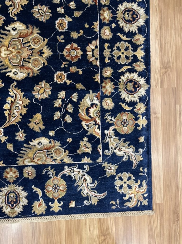 Super fine Chobi 300 cm. X 200 cm. blue wool rug - Image 6