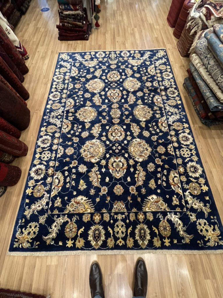 Super fine Chobi 300 cm. X 200 cm. blue wool rug