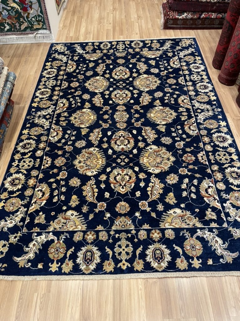 Super fine Chobi 300 cm. X 200 cm. blue wool rug - Image 8