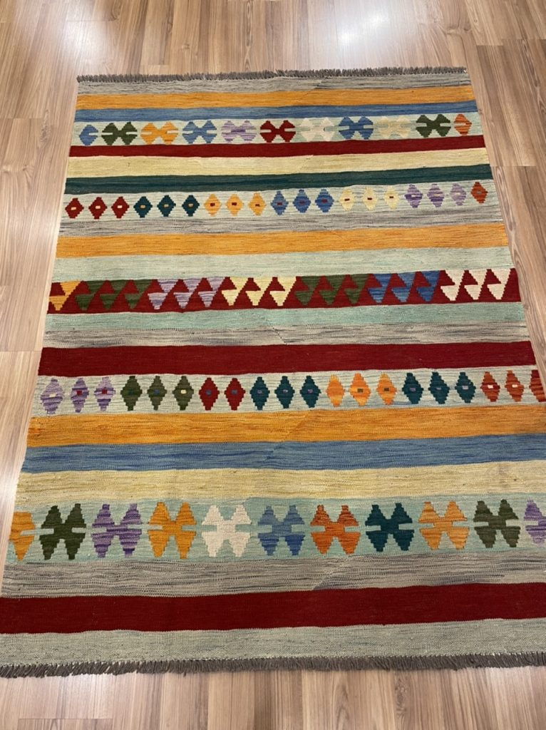 Super fine Boho 171 cm. X 130 Tribal wool kilim