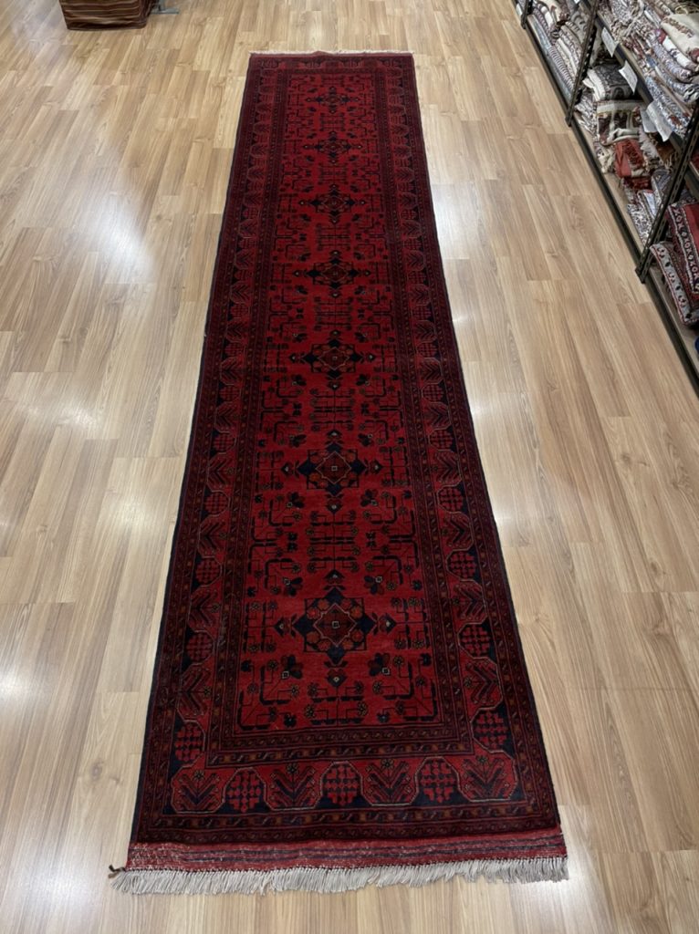 Super fine Tribal 395 cm. X 87 cm. wool runner