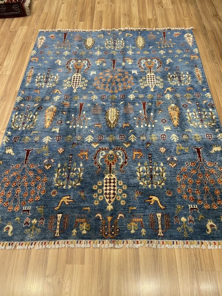 Super fine Chobi 200 cm. X 155 cm. wool rug - Image 7