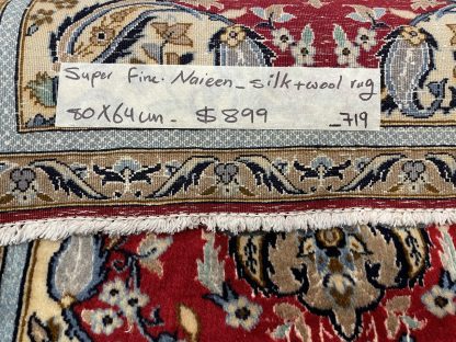 70% OFF SALE - LIMITED TIME _ Super fine Persian Naieen silk and wool 80 cm. X 64 cm. - Image 7