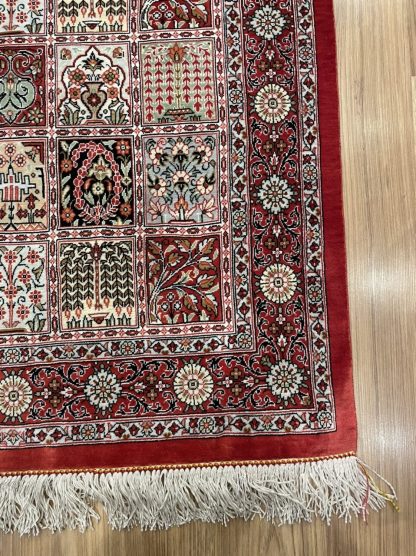 Premium quality signature Persian Qom pure silk rug 97 cm. X 61 cm. - Image 12