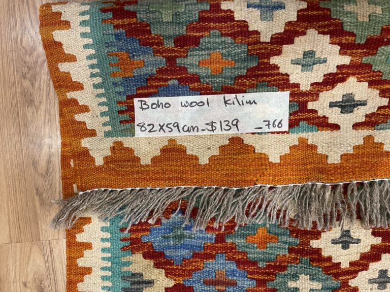 Tribal bohemian wool kilim 82 cm. X 59 cm. - Image 5